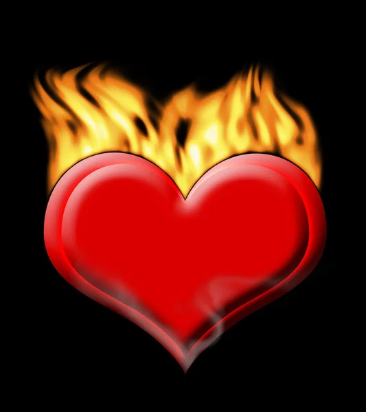 Сердце в огне . — стоковое фото