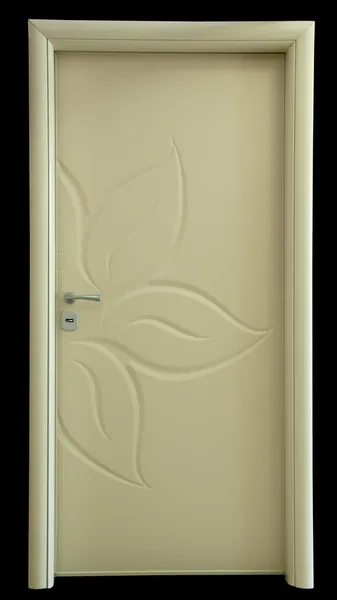 Drewniane nowe drzwi klasyczne — Zdjęcie stockowe