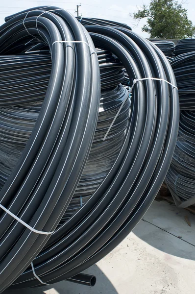 Black PVC hoses — Stock Photo, Image