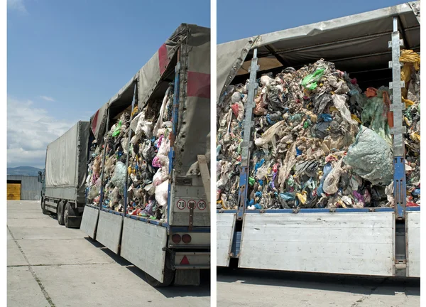 Camion incaricato di riciclare i rifiuti — Foto Stock