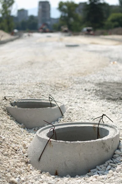 Budowa kanalizacji — Zdjęcie stockowe