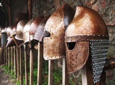 Medieval helmets clipart
