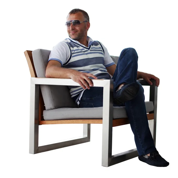 Porträtt av en sittande man — Stockfoto