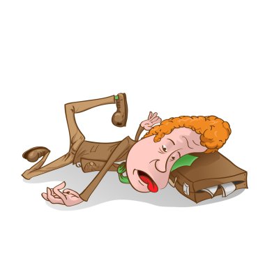 Tired businessman. clipart