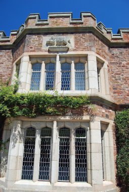 Close-up van een tudor landhuis