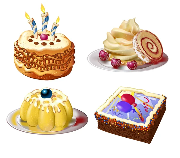 Coleta de bolos e doces — Vetor de Stock