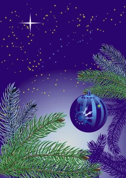 Fond de Noël avec boules et sapin de Noël — Image vectorielle