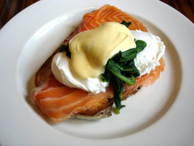 Smoked Salmon and poached eggs benedict clipart