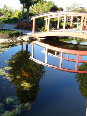 Japanese garden with bridge clipart