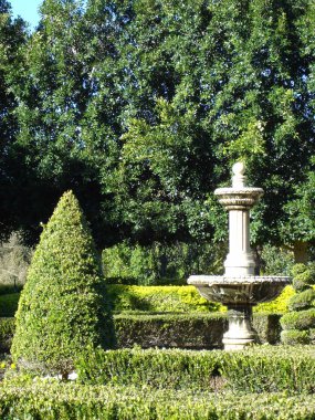 Formal garden and statue clipart