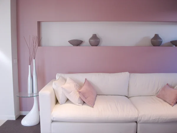 Nyitott terv szoba rózsaszín — Stock Fotó