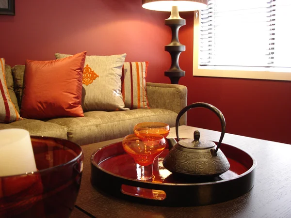 Warmes Wohnzimmer Orangen — Stockfoto