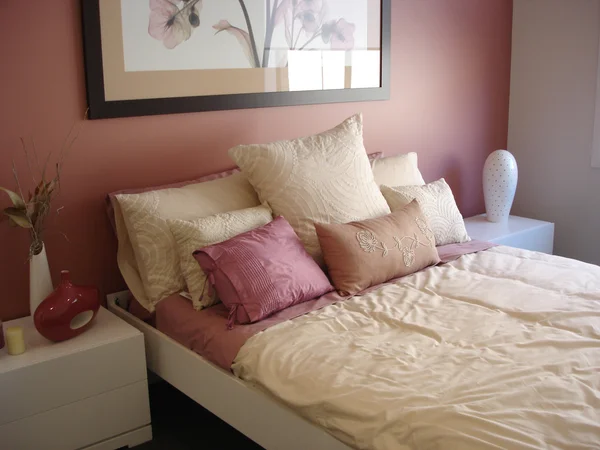 핑크 침실 — 스톡 사진