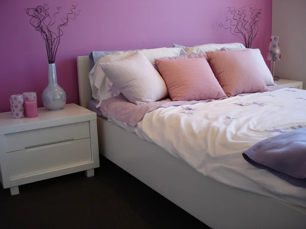 핑크 침실 — 스톡 사진