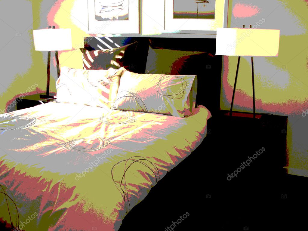 Funky modern bedroom abstract