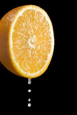 Orange citrus fruit with juice drops clipart