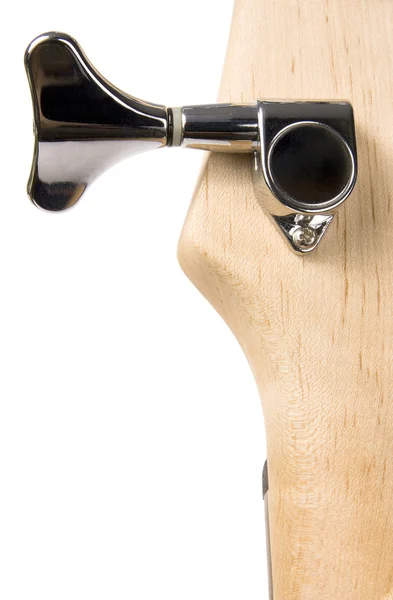 Basová kytara hmatník hlavy kovový čep — Stock fotografie
