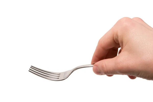Hand with empty fork — Stock Photo, Image