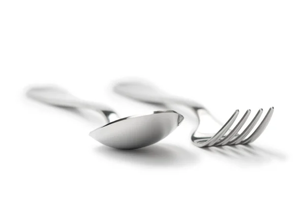 Clean fork and spoon — Stock Photo, Image