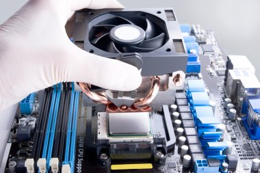 Installing CPU cooler clipart