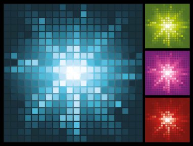 Abstract lights background with mosaic sunburst clipart