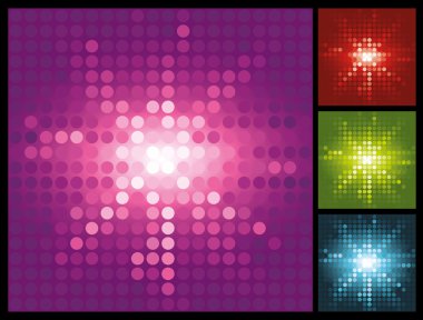 Abstract lights background with halftone sunburst clipart