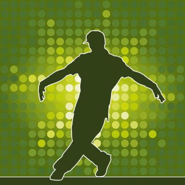 Dancing silhouette, breakdance clipart