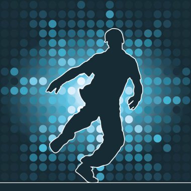 Dancing silhouette, breakdance clipart