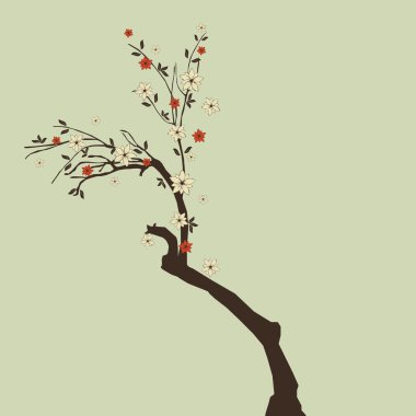 Beautiful tree with flowers clipart