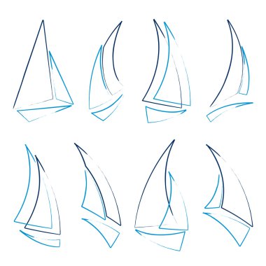 Sailboat icons clipart