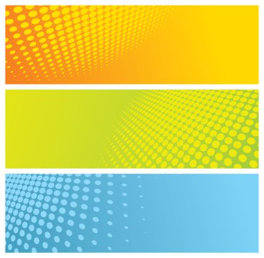 Abstract halftone banners clipart