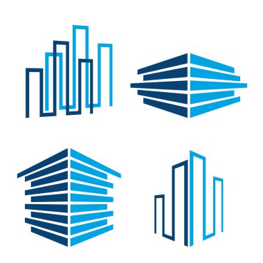 Building icons clipart