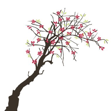 Beautiful tree with flowers clipart