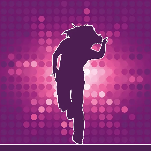 Dansende silhouet, hip-hop — Stockvector