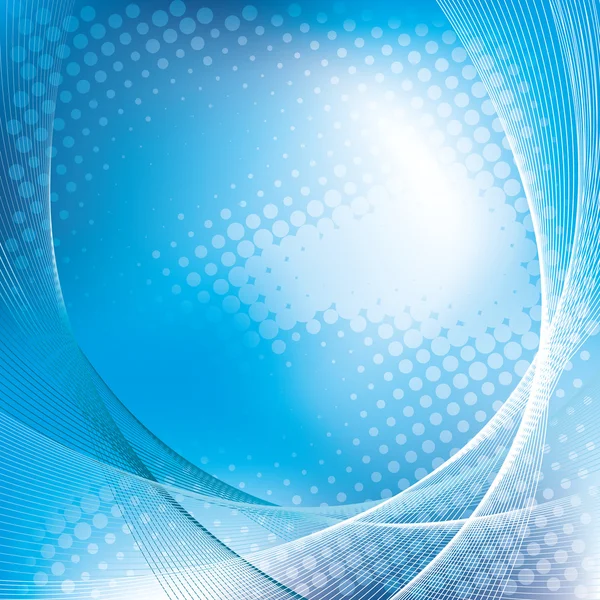 Fond abstrait bleu avec demi-teinte — Image vectorielle
