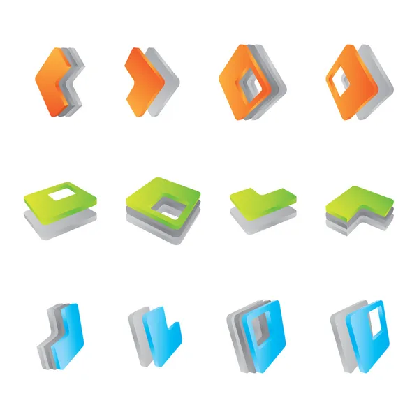 3D-pictogrammen — Stockvector