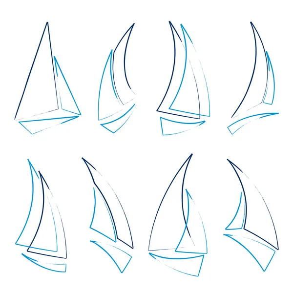 Iconos de velero — Vector de stock