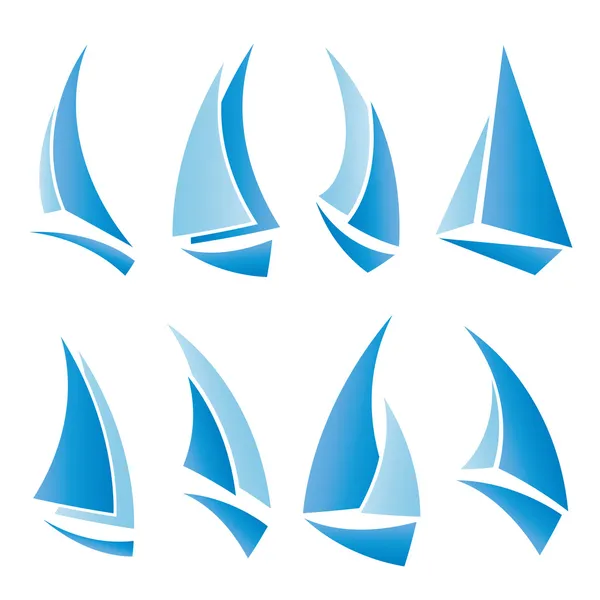 Icônes de voilier — Image vectorielle