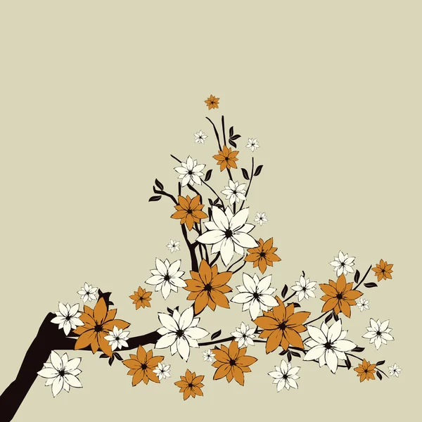 Branches avec fleurs — Image vectorielle