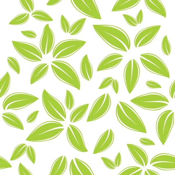 Modello senza cuciture con foglie verdi — Vettoriale Stock