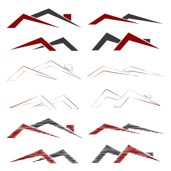 Icônes de toit — Image vectorielle