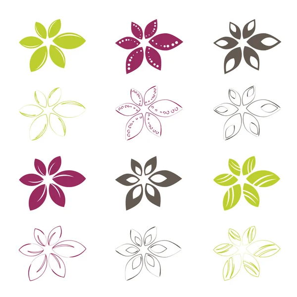 Iconos de flores — Archivo Imágenes Vectoriales