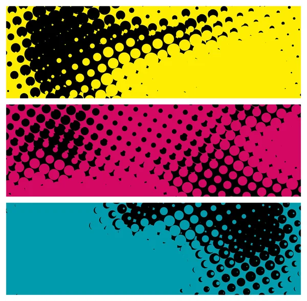 Grunge halftone banners — Stock Vector