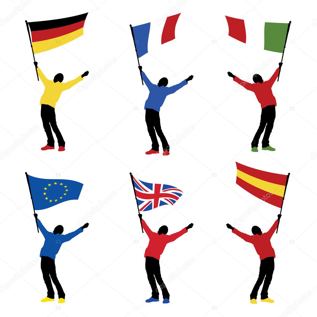Download Man holding a national flag — Stock Vector © nubephoto ...