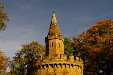 Hohenzollern Kalesi içinde swabian sırasında sonbahar, Almanya