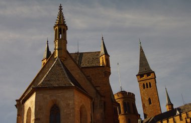 Hohenzollern Kalesi içinde swabian sırasında sonbahar, Almanya