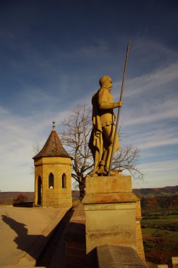 Hohenzollern Kalesi içinde swabian sırasında sonbahar, Almanya