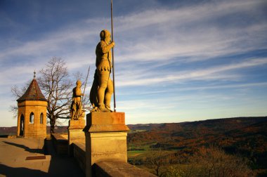 Hohenzollern Kalesi içinde swabian sırasında sonbahar, Almanya