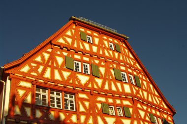 Wood-frame house in Ladenburg near Heidelberg in Germany clipart