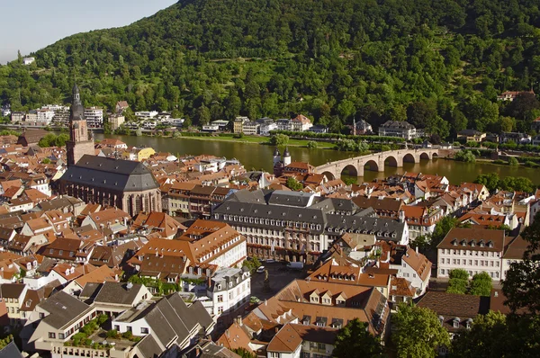 Heidelberg - staré město, pohled shora — Stock fotografie